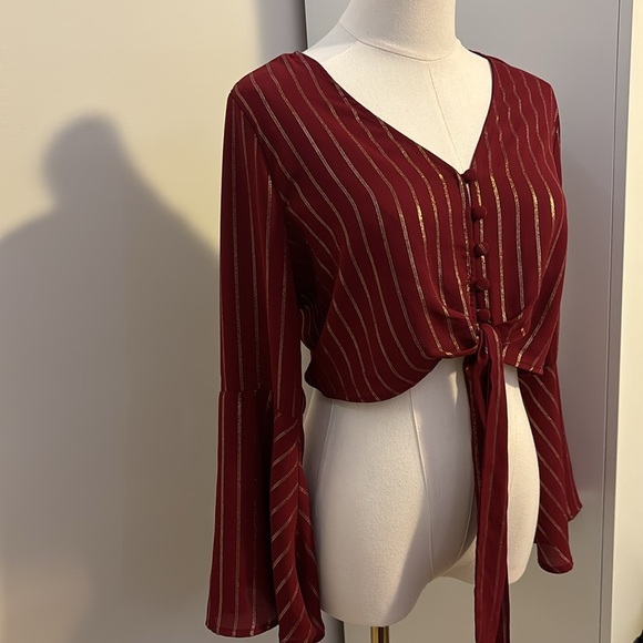 Hippie Boho wrap top with Bell sleeves - Picture 2 of 4